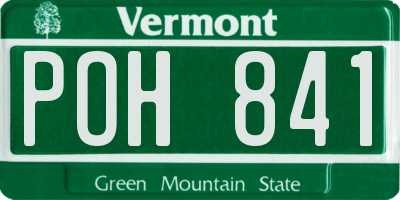 VT license plate POH841