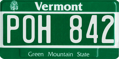 VT license plate POH842