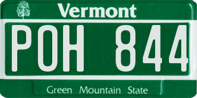 VT license plate POH844