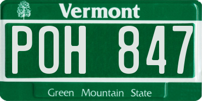 VT license plate POH847