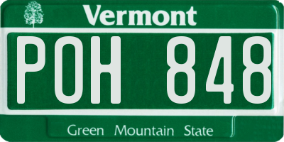 VT license plate POH848