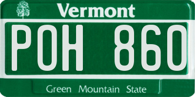 VT license plate POH860