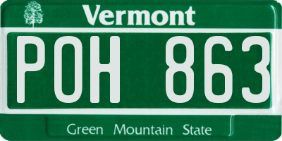 VT license plate POH863