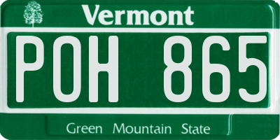 VT license plate POH865