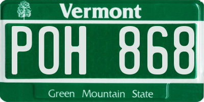 VT license plate POH868