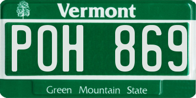 VT license plate POH869