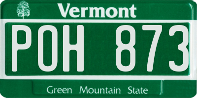 VT license plate POH873