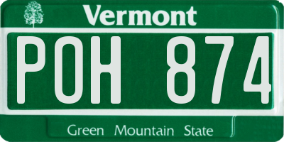 VT license plate POH874