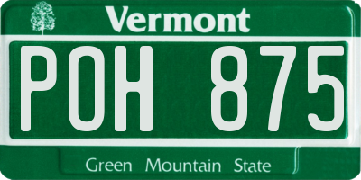 VT license plate POH875