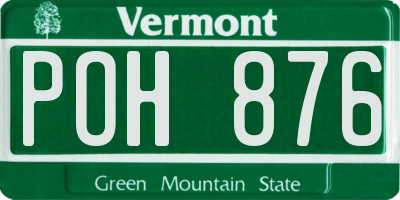 VT license plate POH876