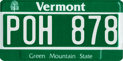 VT license plate POH878