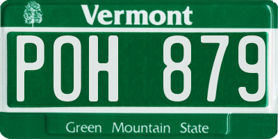 VT license plate POH879