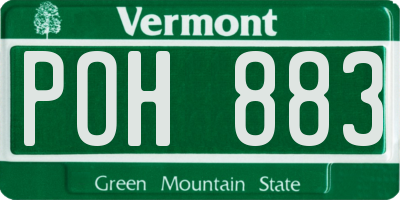 VT license plate POH883