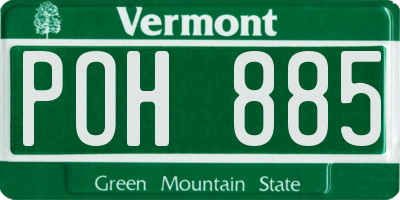 VT license plate POH885