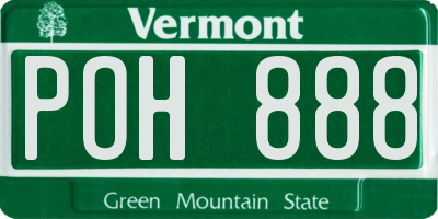 VT license plate POH888