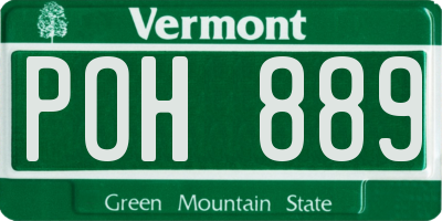 VT license plate POH889