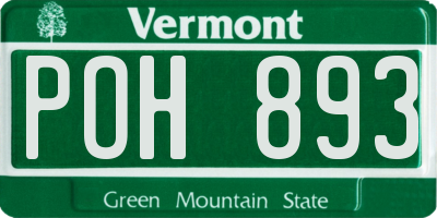 VT license plate POH893