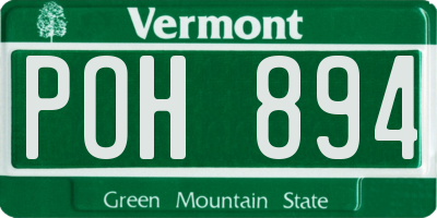 VT license plate POH894