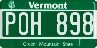 VT license plate POH898
