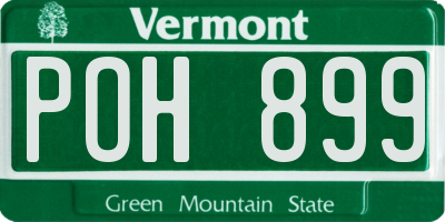 VT license plate POH899