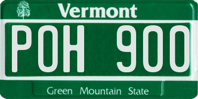 VT license plate POH900
