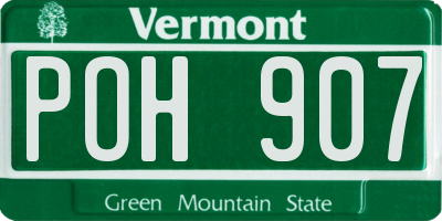 VT license plate POH907