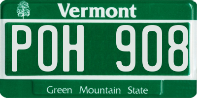 VT license plate POH908