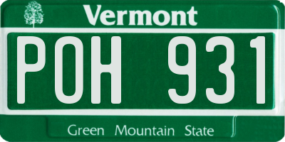 VT license plate POH931