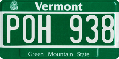 VT license plate POH938