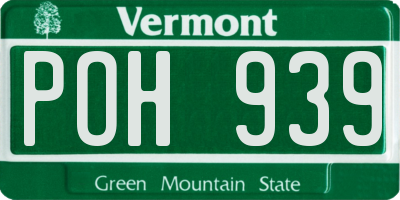 VT license plate POH939