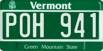 VT license plate POH941