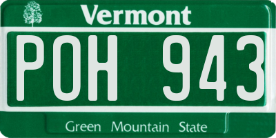 VT license plate POH943