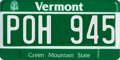 VT license plate POH945