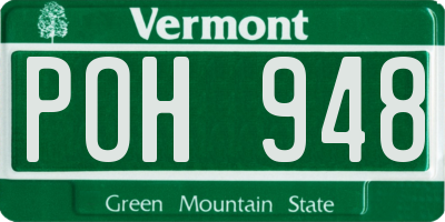VT license plate POH948