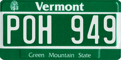 VT license plate POH949