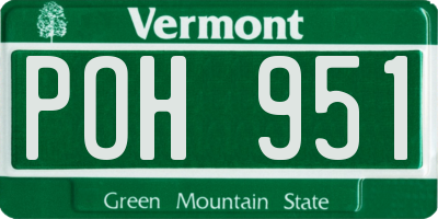 VT license plate POH951