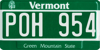 VT license plate POH954