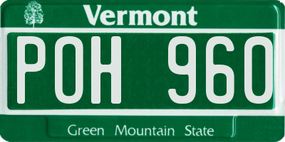 VT license plate POH960
