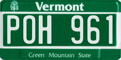 VT license plate POH961