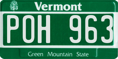 VT license plate POH963