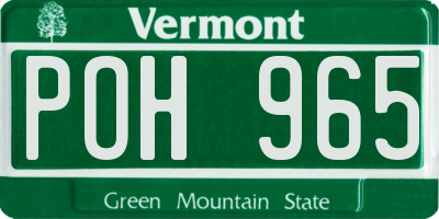 VT license plate POH965