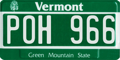 VT license plate POH966