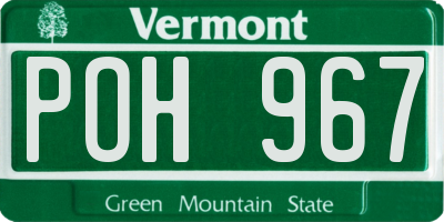 VT license plate POH967