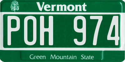 VT license plate POH974