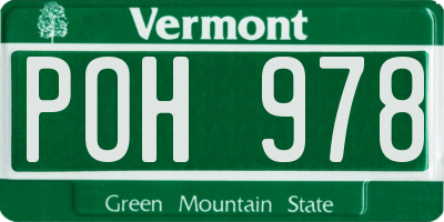 VT license plate POH978