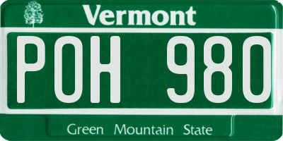 VT license plate POH980