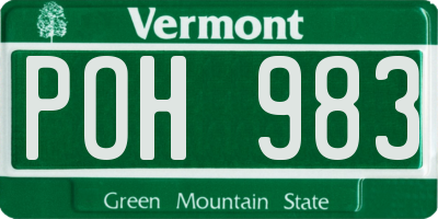 VT license plate POH983