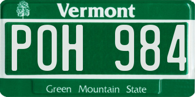 VT license plate POH984