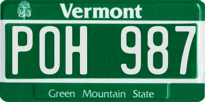 VT license plate POH987