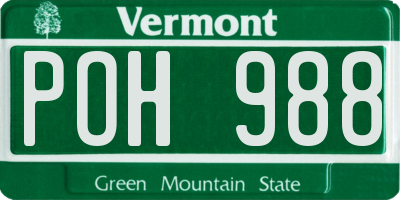 VT license plate POH988
